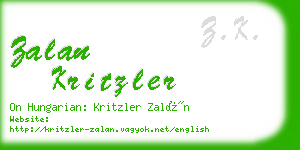 zalan kritzler business card